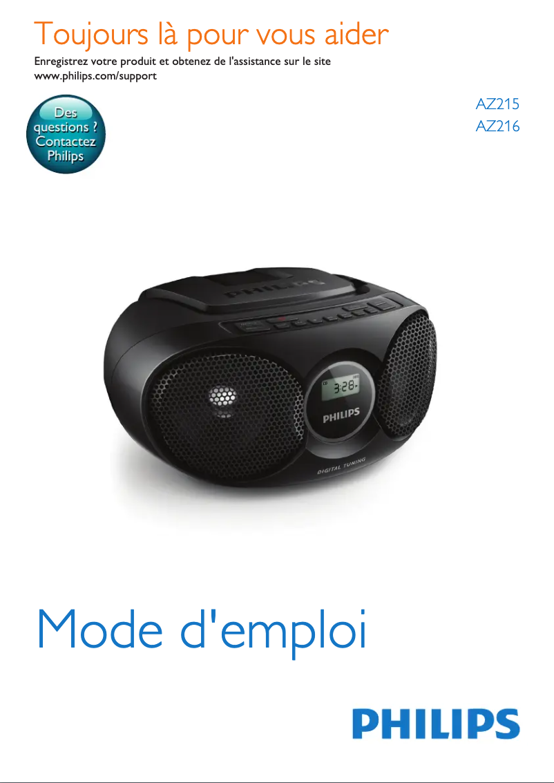 Page n°1 - Manuel utilisateur Philips AZ215V
