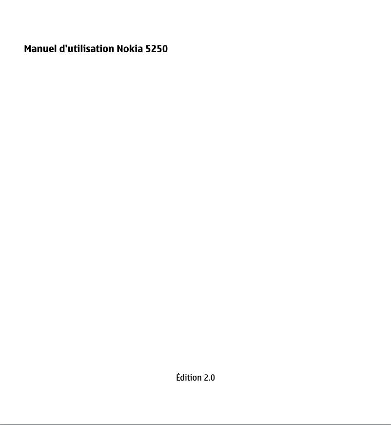 Page n°1 - Manuel utilisateur Nokia 5250