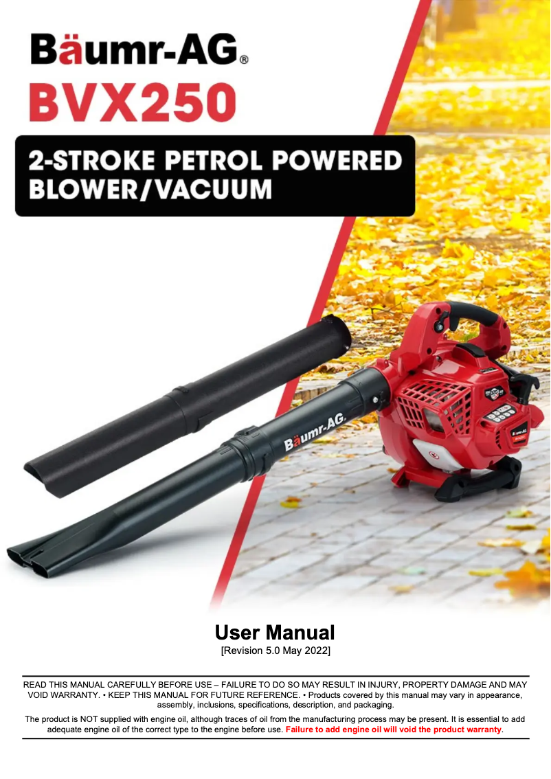 Página 1 del manual Manual de usuario Baumr-AG BVX250