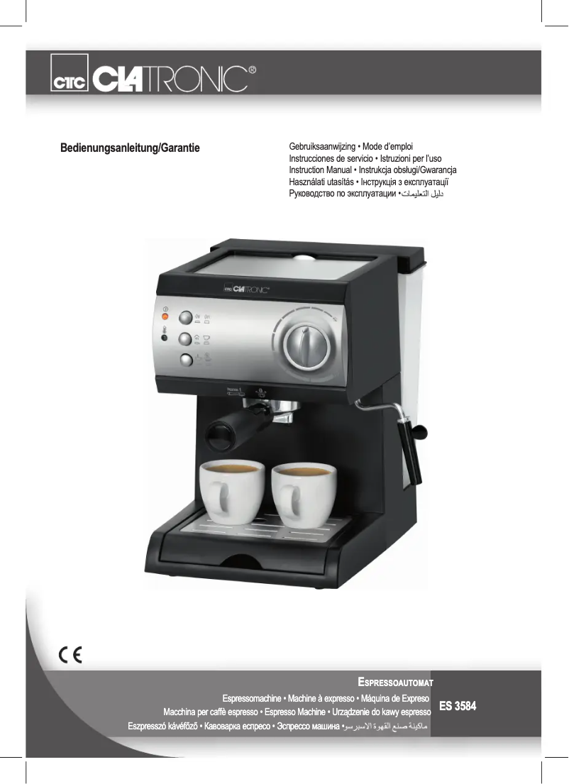 Page 1 de la notice Manuel utilisateur Clatronic ES 3584