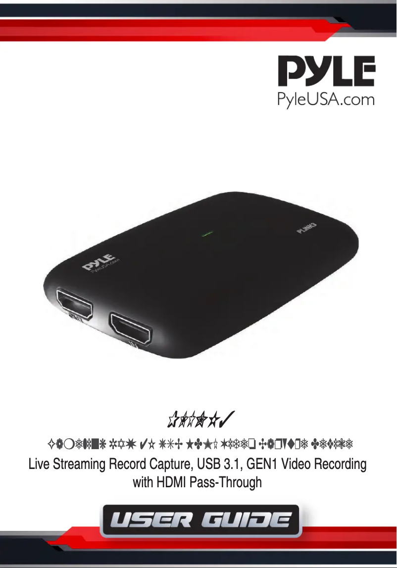 Page n°1 - Manuel utilisateur Pyle PLINK3