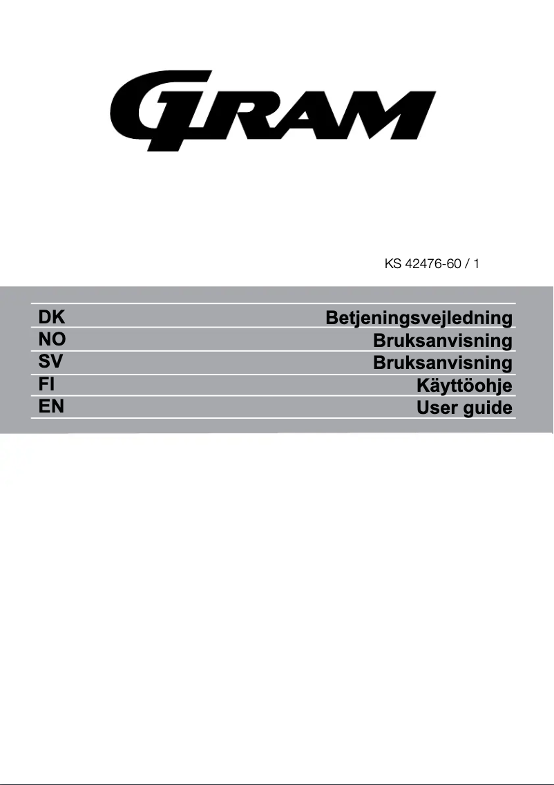 Page n°1 - Manuel utilisateur Gram KS 42476-60/1