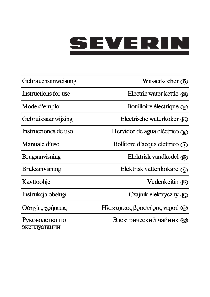 Page 1 de la notice Manuel utilisateur Severin WK 3365