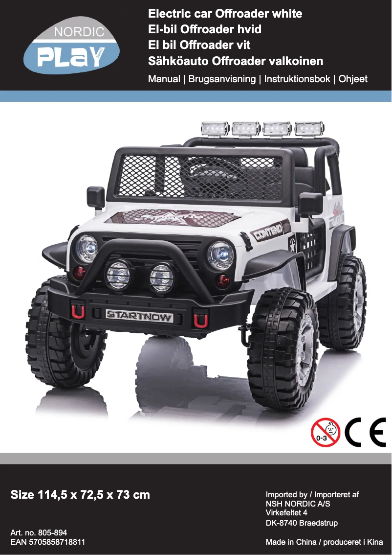 Page 1 de la notice Manuel utilisateur Nordic Play 805-894