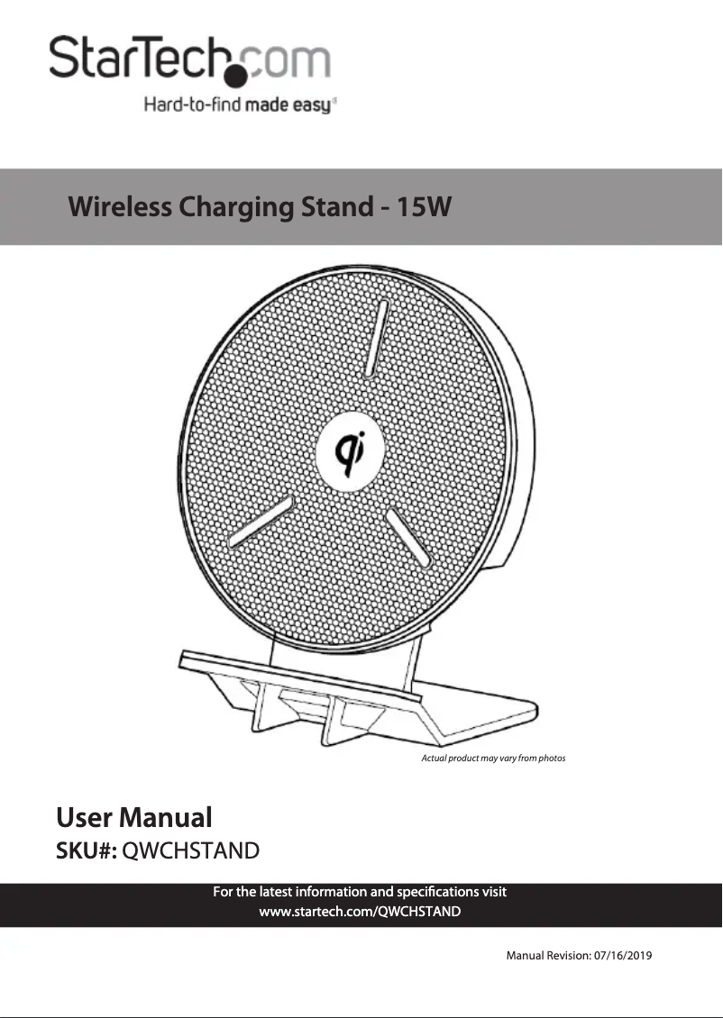 Image de la première page du manuel de l'appareil QWCHSTAND