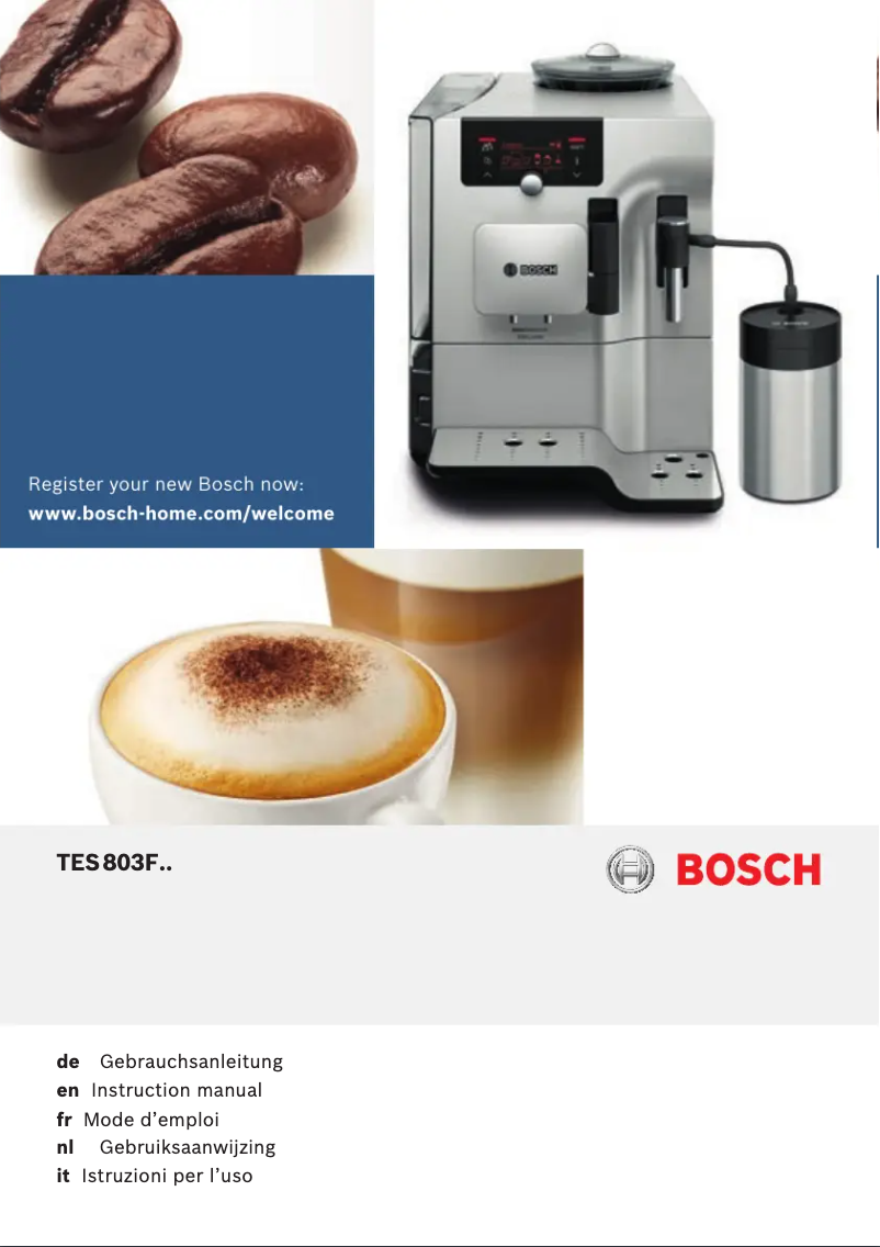 Page 1 de la notice Manuel utilisateur Bosch VeroSelection Exclusiv TES803F9