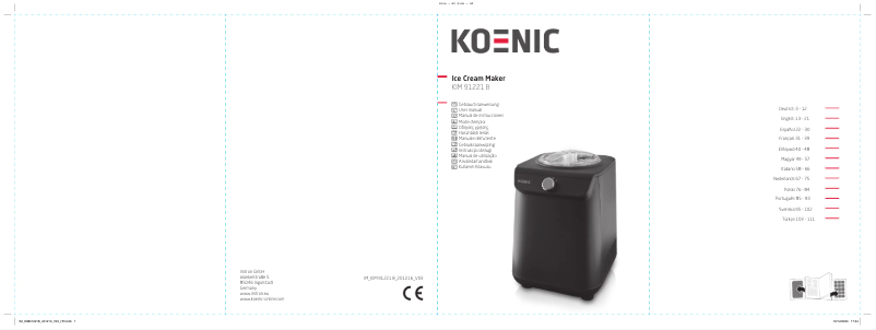 Page 1 de la notice Manuel utilisateur Koenic KIM 91221 B