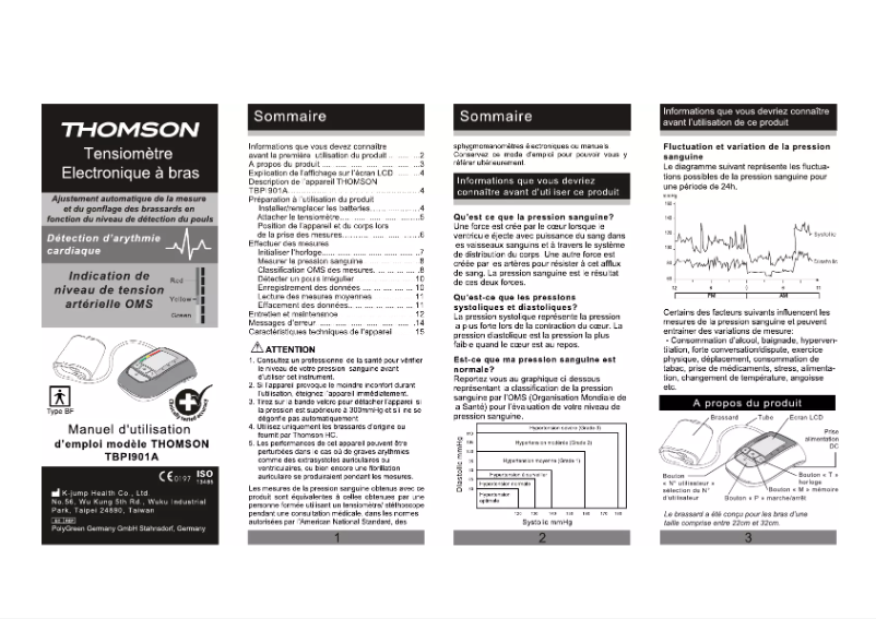 Image de la première page du manuel de l'appareil TBPI-901A
