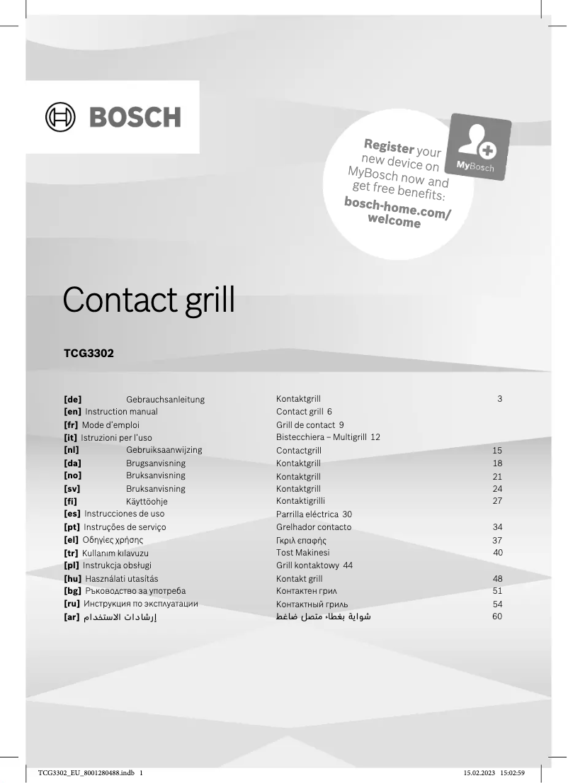 Página 1 del manual Manual de usuario Bosch TCG330