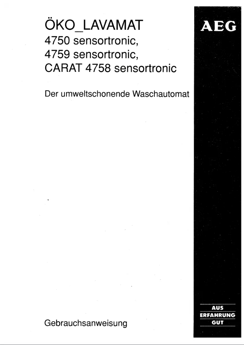 Image de la première page du manuel de l'appareil Lavamat 4759