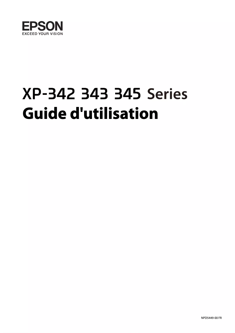 Page 1 de la notice Manuel utilisateur Epson Expression Home XP-345
