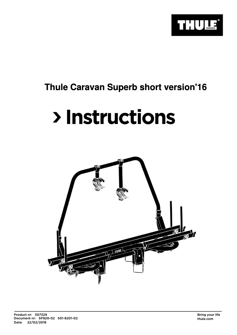Page 1 de la notice Mode d'emploi Thule Caravan Superb Short