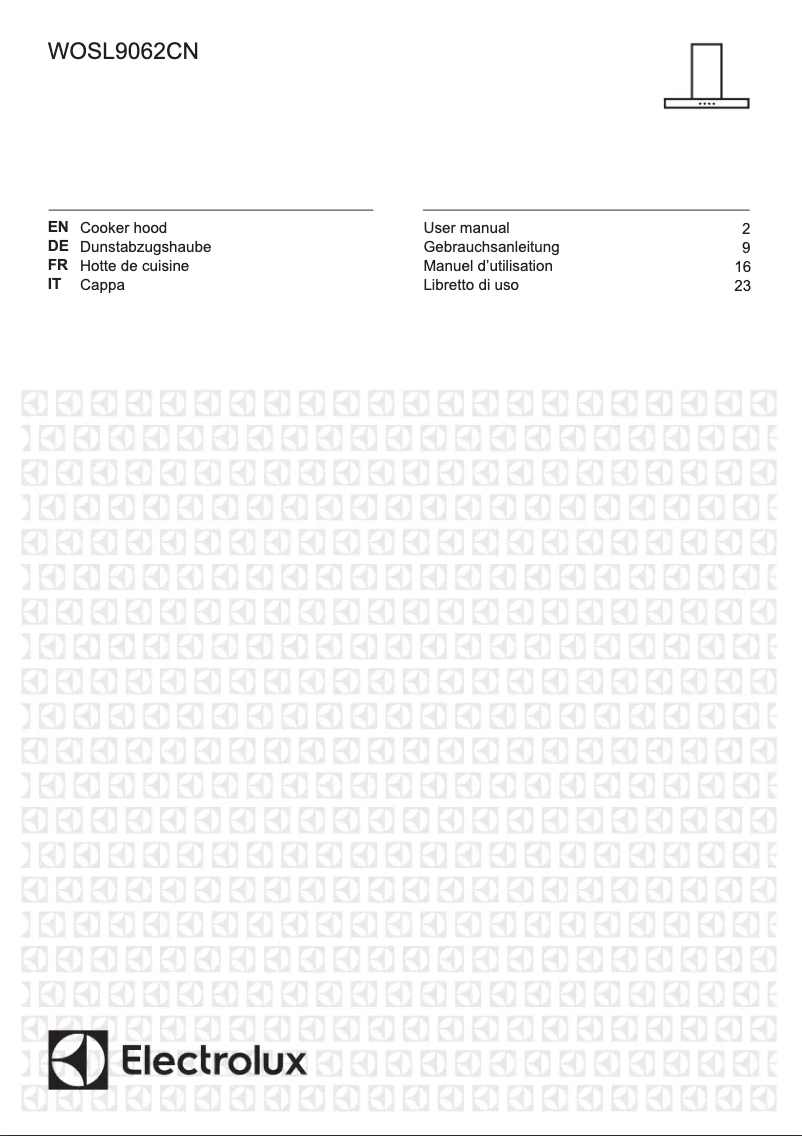 Page 1 de la notice Manuel utilisateur Electrolux WOSL9062CN