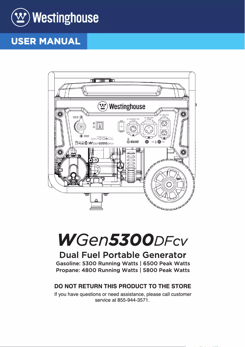 Image de la première page du manuel de l'appareil WGen5300DFcv