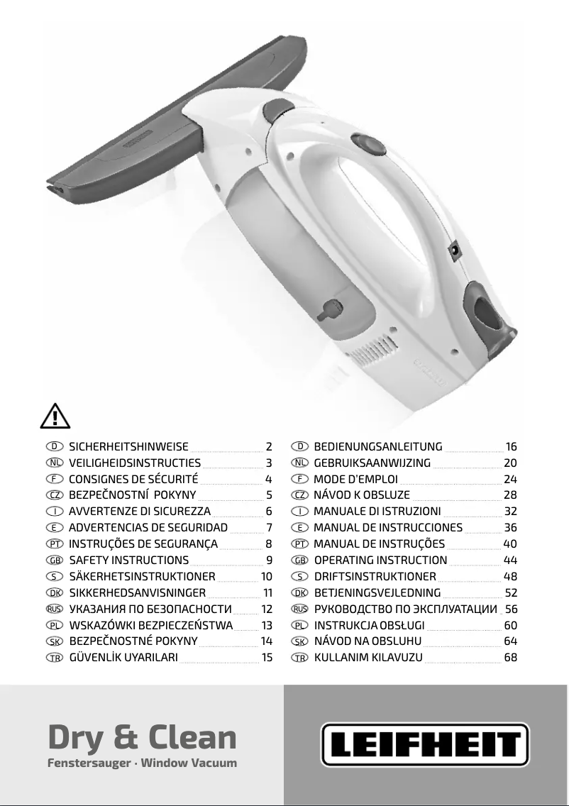 Page 1 de la notice Manuel utilisateur Leifheit Dry&Clean All-N-One