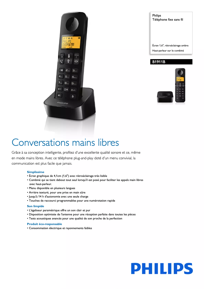 Imagen de la primera página del manual del dispositivo B1911B