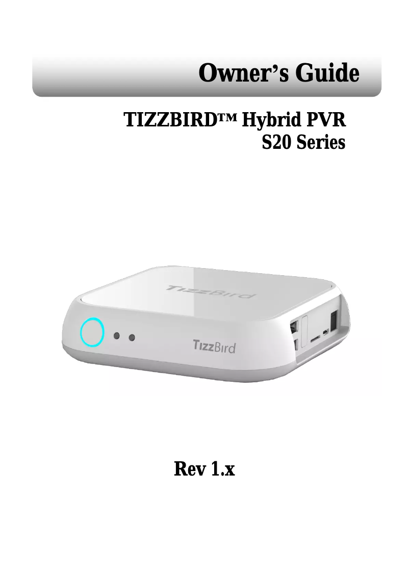 Image de la première page du manuel de l'appareil Hybrid PVR S20