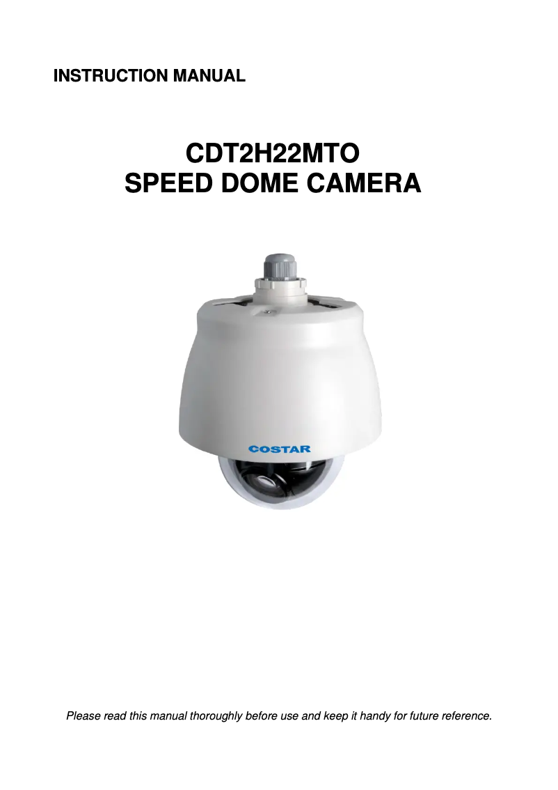 Page n°1 - Manuel utilisateur Costar CDT2H22MTO