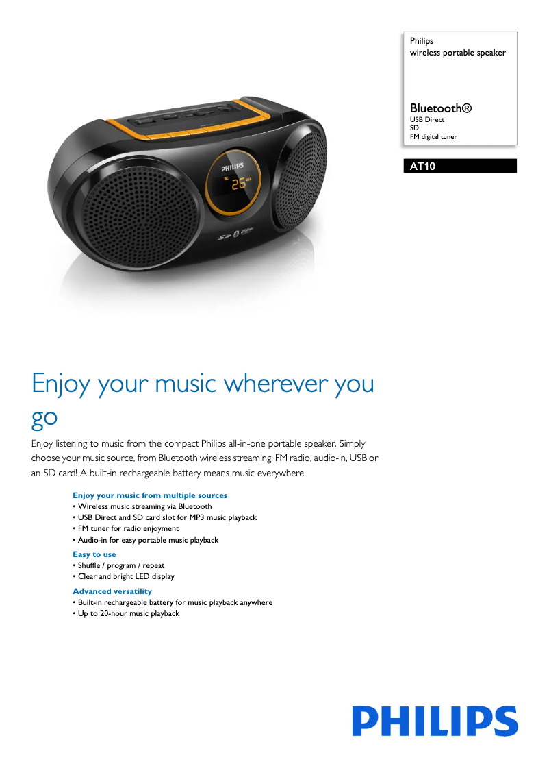 Image de la première page du manuel de l'appareil AT10