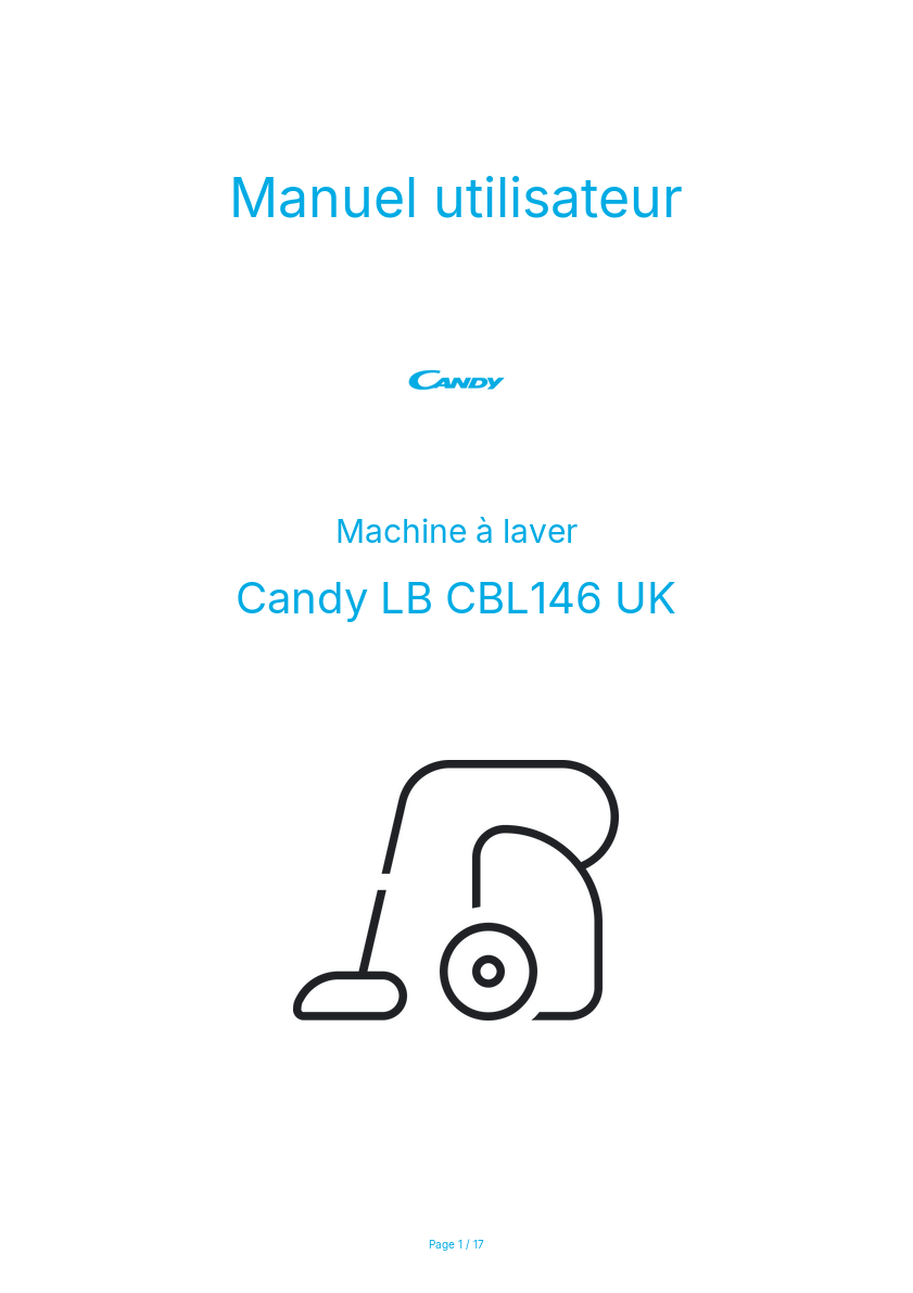 Page n°1 - Manuel utilisateur Candy LB CBL146 UK