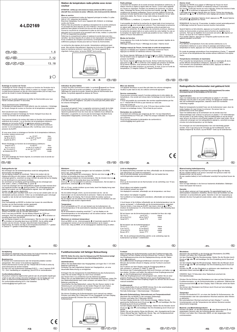 Page n°1 - Manuel utilisateur Digi-tech 4-LD2169