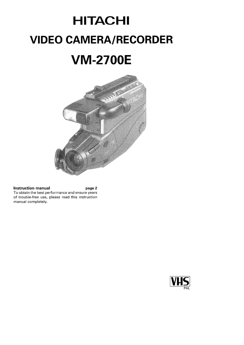 Image de la première page du manuel de l'appareil VM-2700E