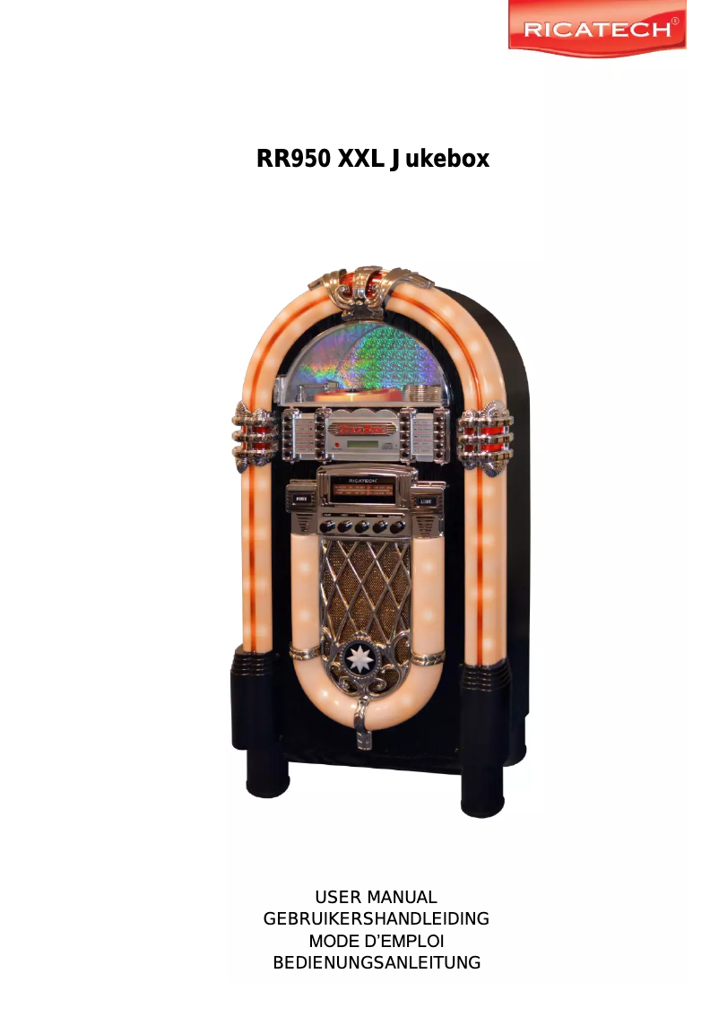 Page 1 de la notice Manuel utilisateur Ricatech RR950