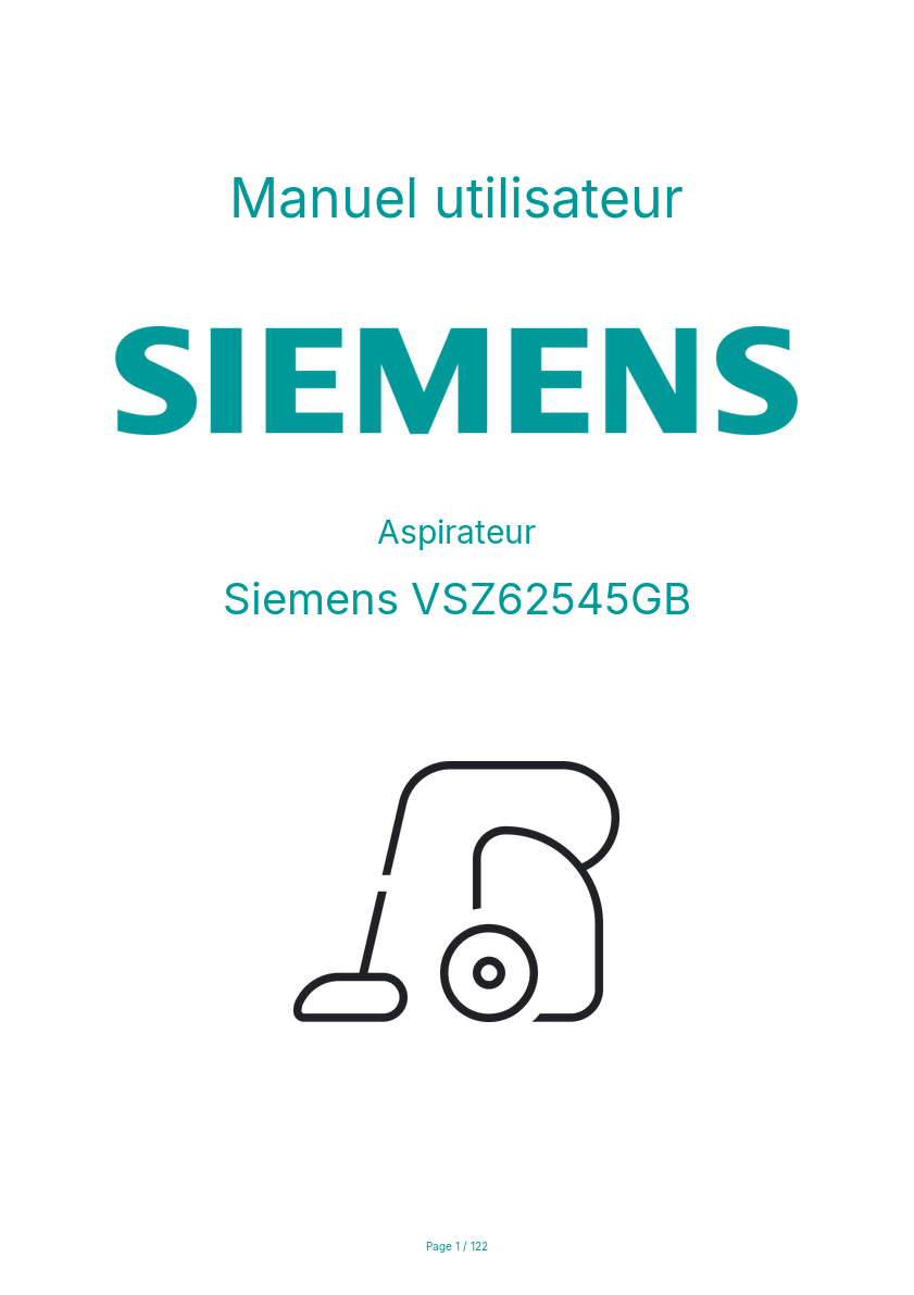 Image de la première page du manuel de l'appareil VSZ62545GB