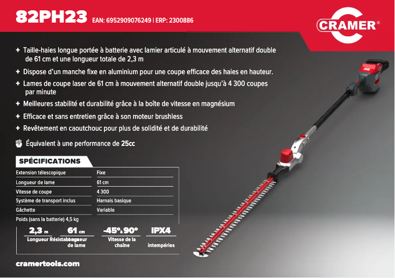 Page n°1 - Manuel utilisateur Cramer 82PH23