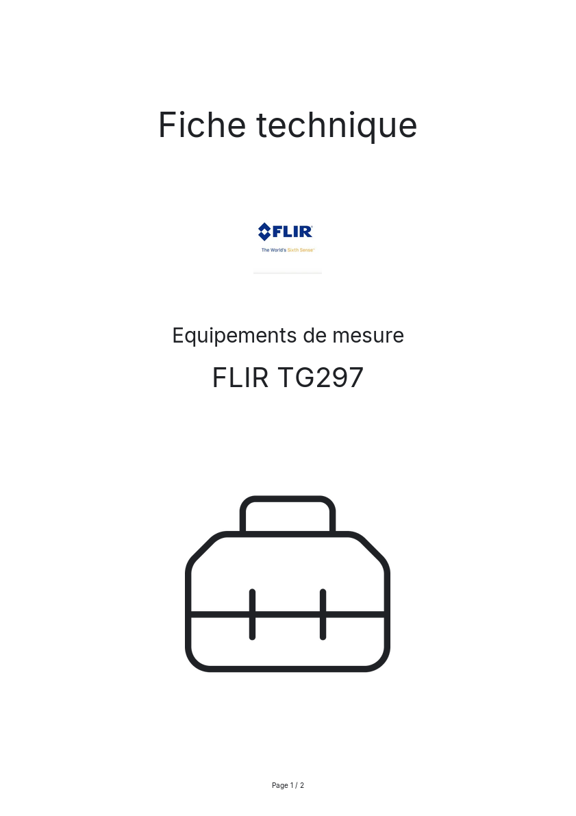 Page n°1 - Fiche technique FLIR TG297