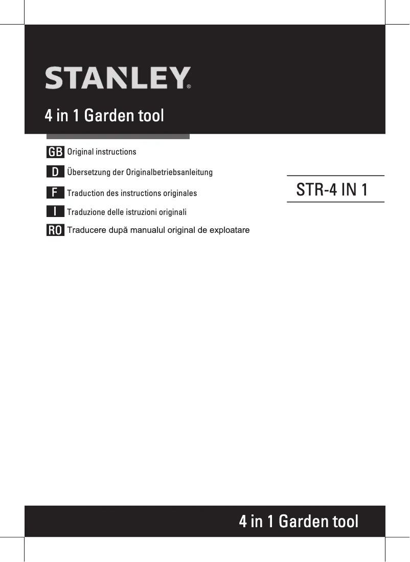 Page n°1 - Manuel utilisateur Stanley STR-4 IN 1