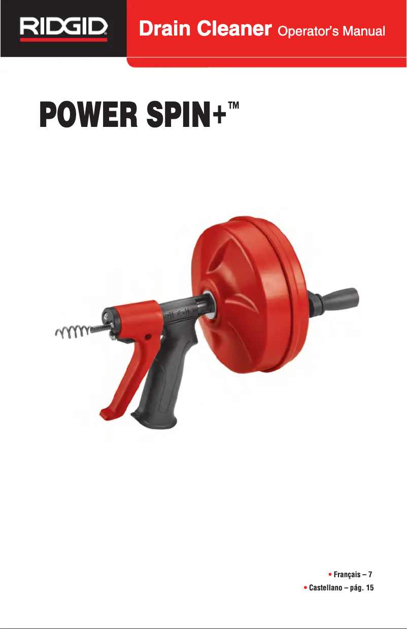 Página 1 del manual Manual de usuario Ridgid Power Spin+