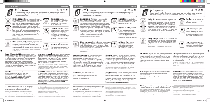 Page n°1 - Manuel utilisateur Damson Jet