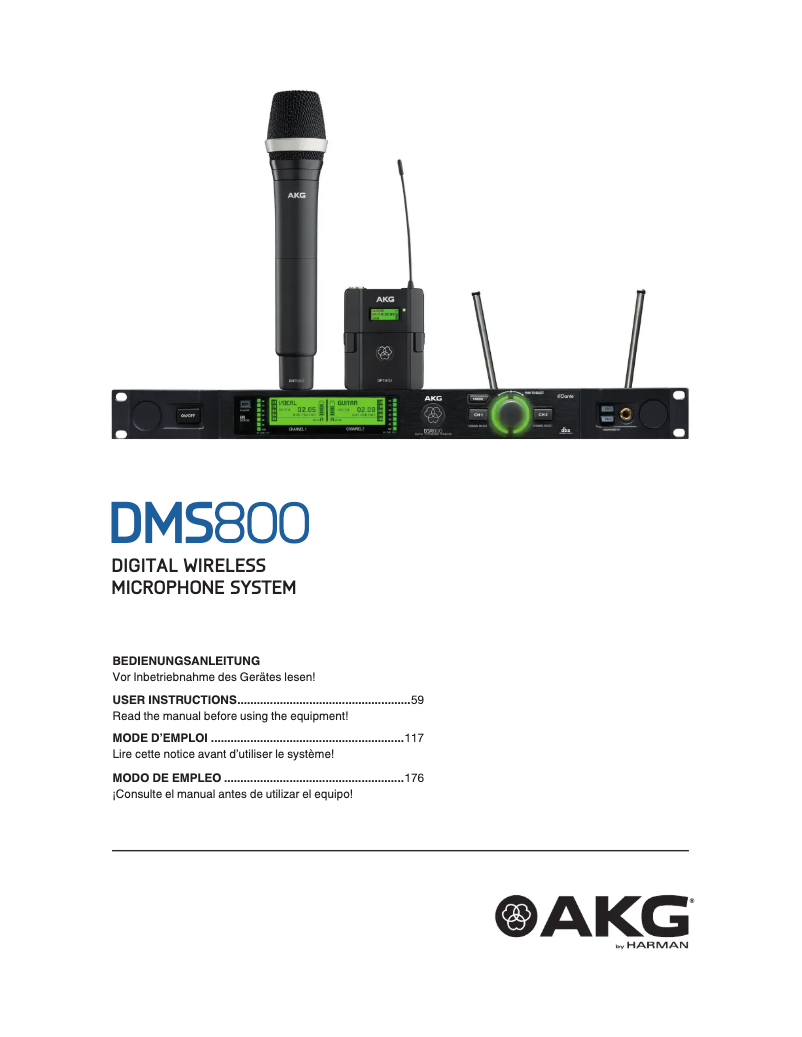 Page n°1 - Manuel utilisateur AKG DMS800