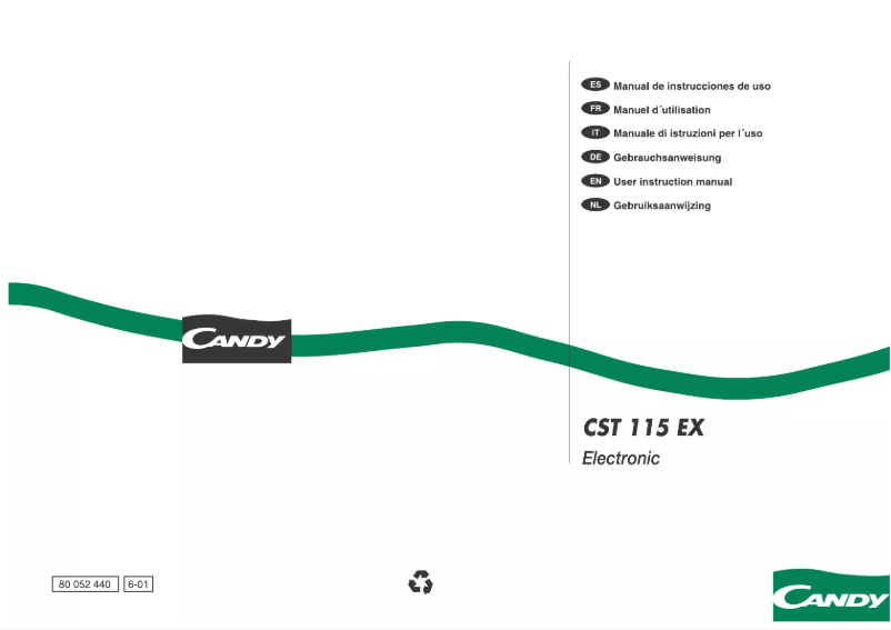 Page 1 de la notice Manuel utilisateur Candy CST 115 ex