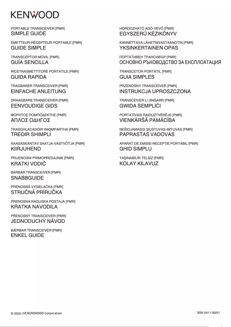 Page n°1 - Manuel utilisateur Kenwood TK-3000 M6