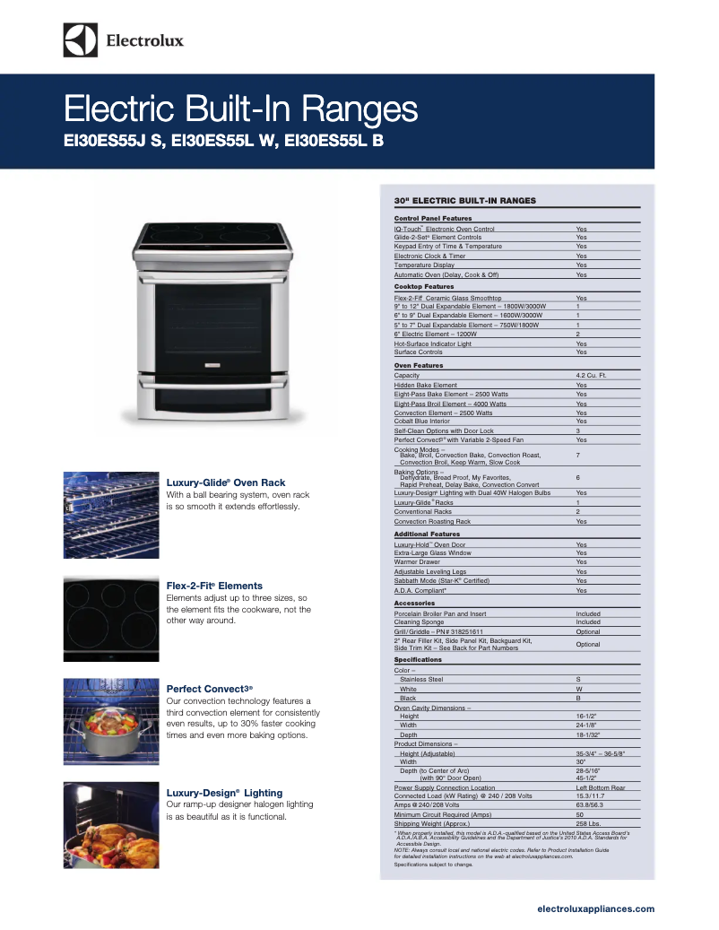 Page n°1 - Fiche technique Electrolux EI30ES55JS