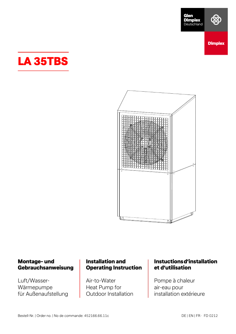 Page 1 de la notice Manuel utilisateur Dimplex LA 35TBS