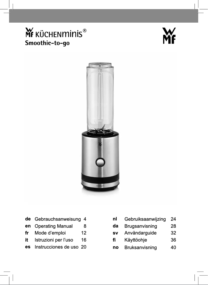 Image de la première page du manuel de l'appareil Smoothie-to-go 04.1515.0011