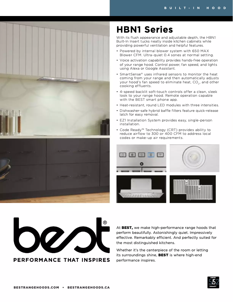 Página 1 del manual Ficha técnica Best HBN1306SS