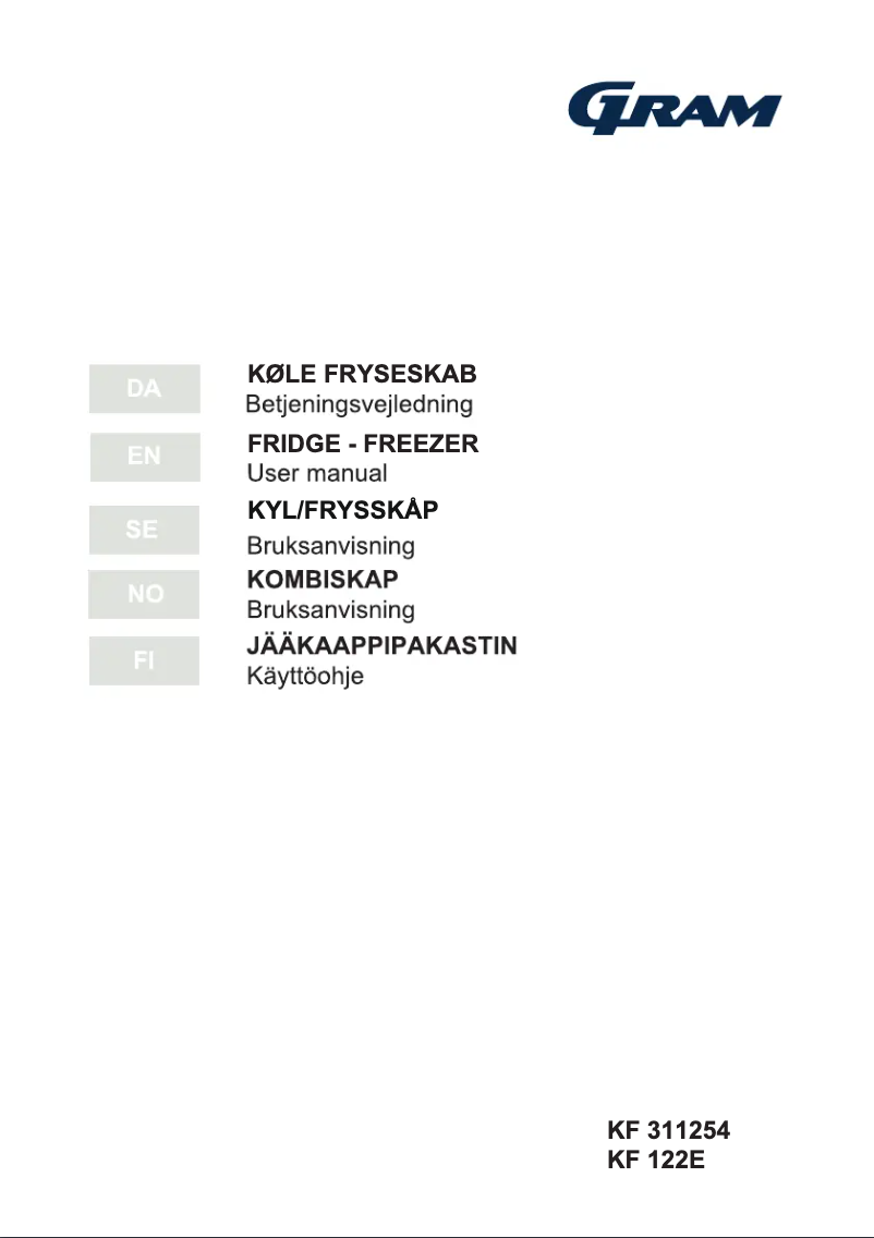 Page 1 de la notice Manuel utilisateur Gram KF 311254