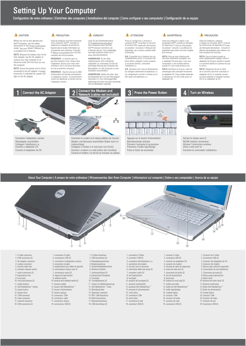 Page n°1 - Manuel utilisateur Dell Inspiron 1521