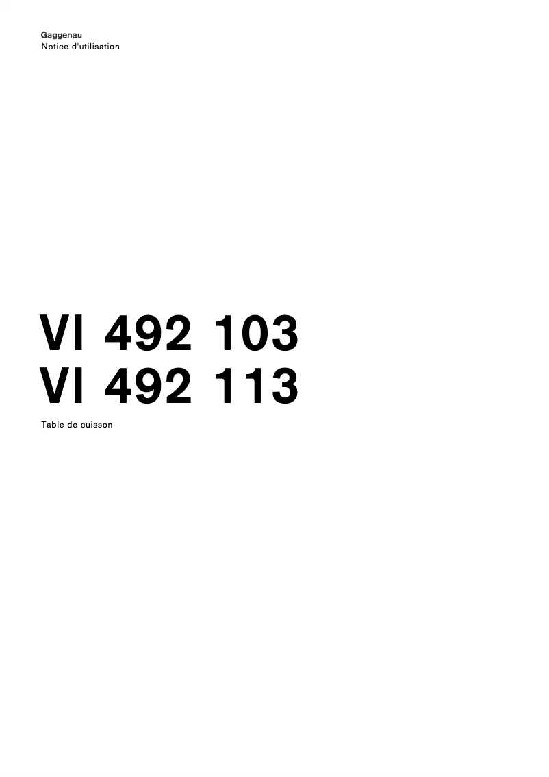 Image de la première page du manuel de l'appareil VI492113