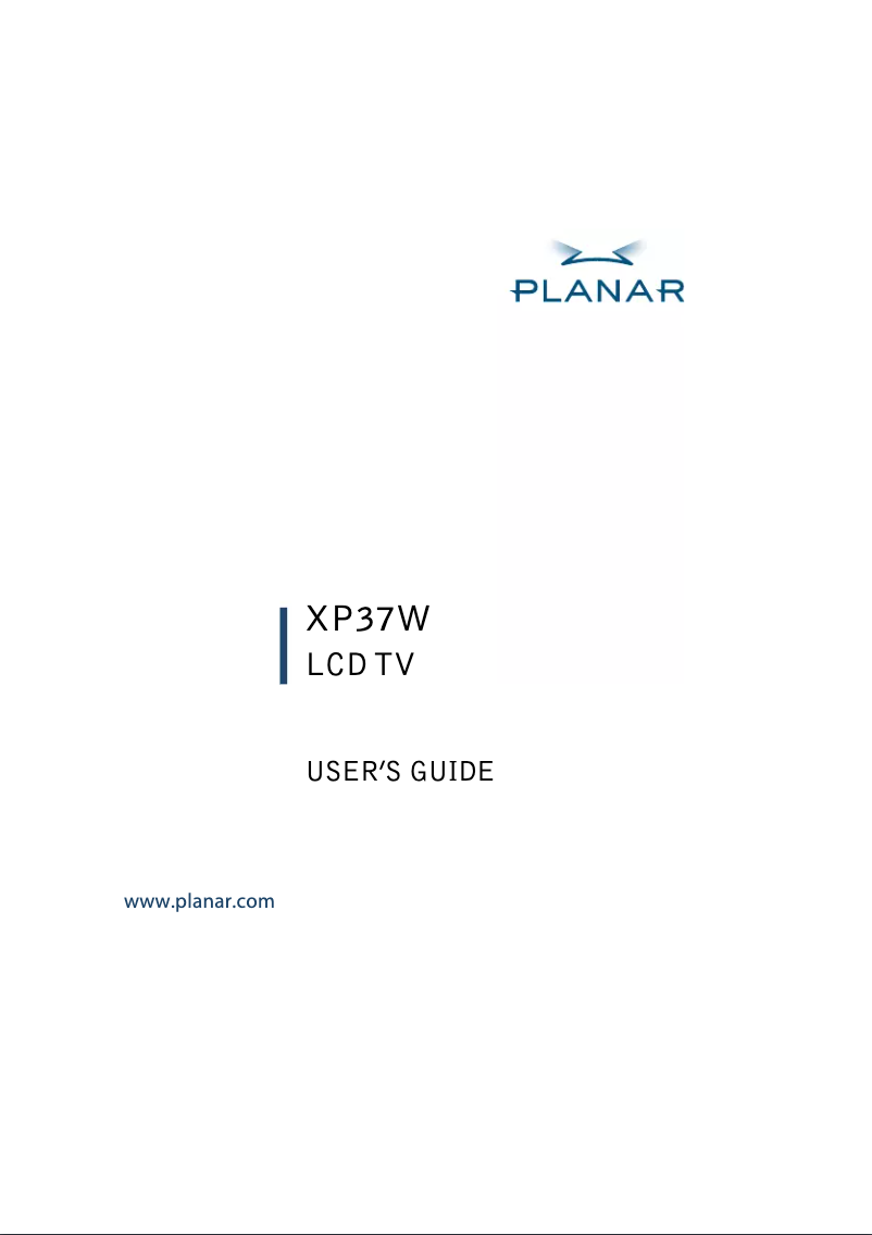 Page 1 de la notice Manuel utilisateur Planar XP37W