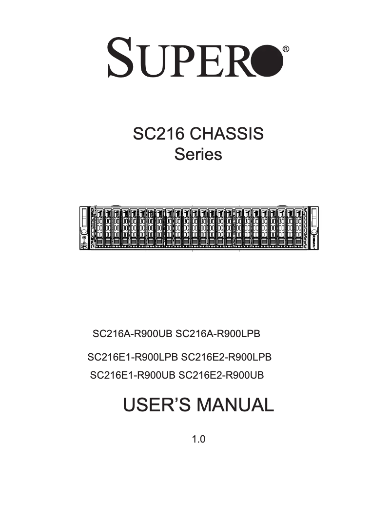 Image de la première page du manuel de l'appareil SuperChassis 216E2-R900LPB
