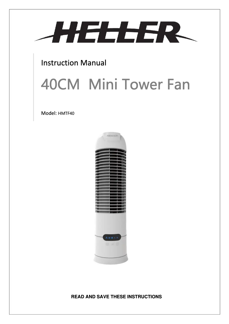 Page 1 de la notice Manuel utilisateur Heller HMTF40