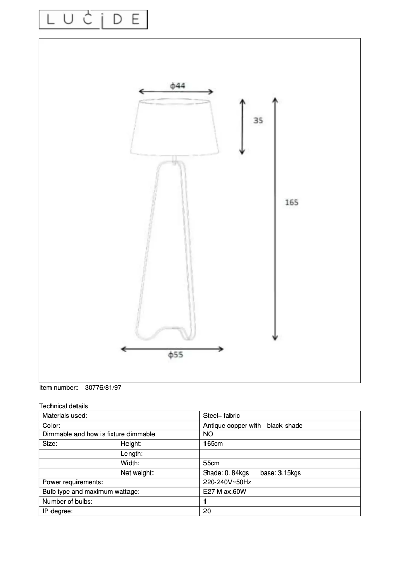 Página 1 del manual Manual de usuario Lucide Capucino