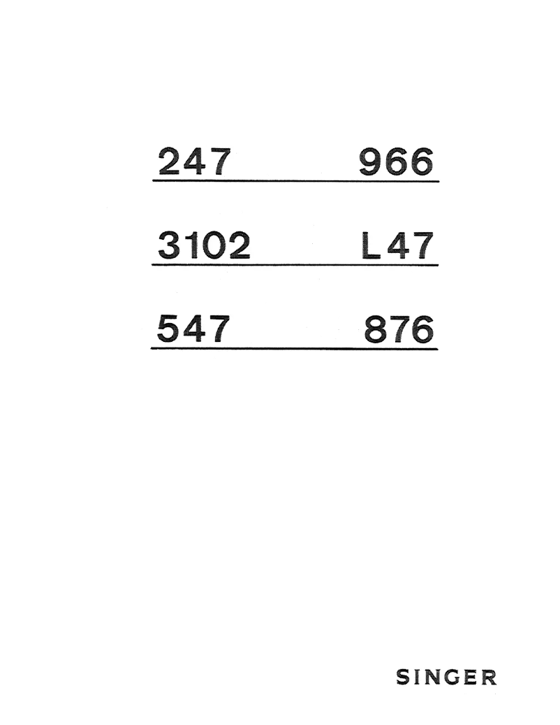Page n°1 - Manuel utilisateur Singer 876
