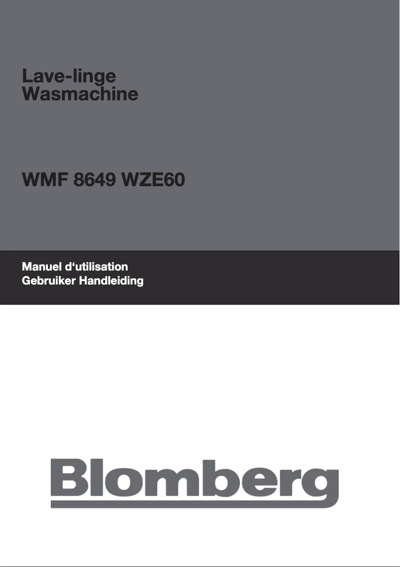 Page 1 de la notice Manuel utilisateur Blomberg WMF 8649 WZE60