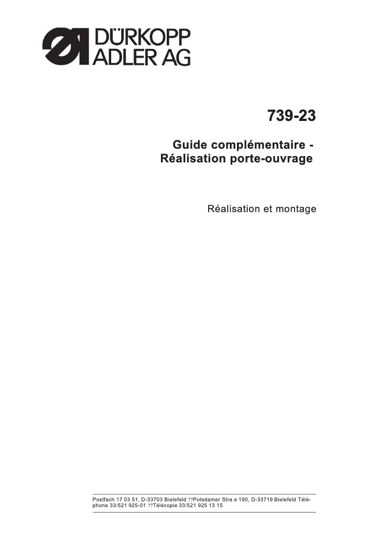 Image de la première page du manuel de l'appareil 739-23